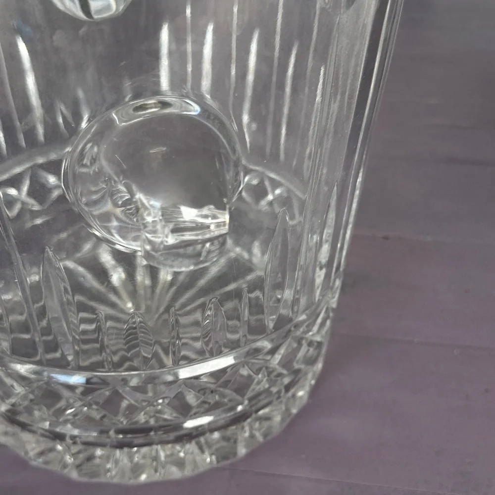 Vintage Heavy Hand Cut Eastern European Chrystal Champagne Bucket